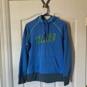 Nike Blue Hoodie with Green Accents